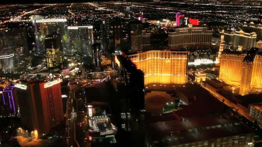 Las Vegas - Circa 2010: The Las Vegas strip in 2010. Aerial view of the Las vagas casinos in Las Vegas, Nevada.