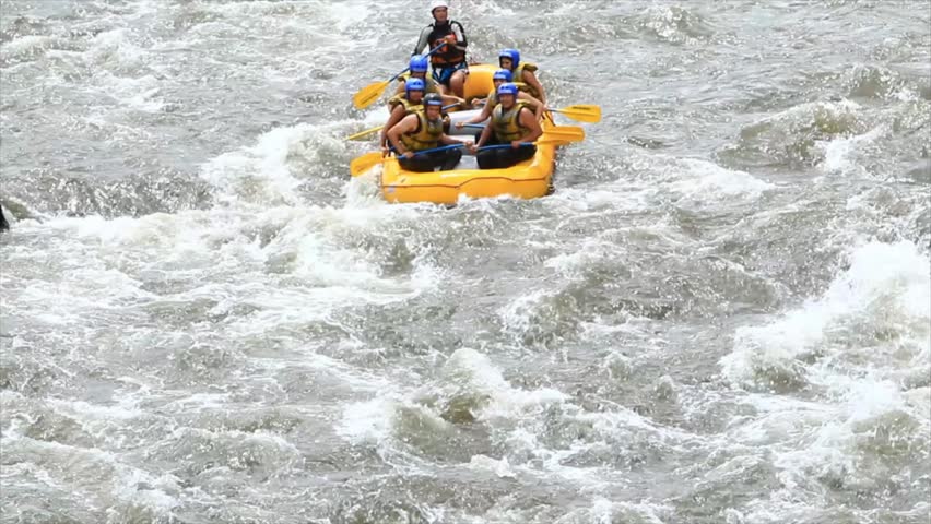 White water rafting on the rapids of the river Patate,Ecuador.Full HD with sound