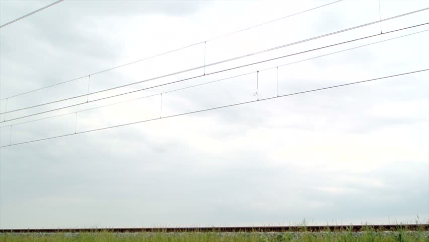 ICE train (Intercity-Express) doing test runs on the new Hanzelijn railroad track near Kampen, The Netherlands.