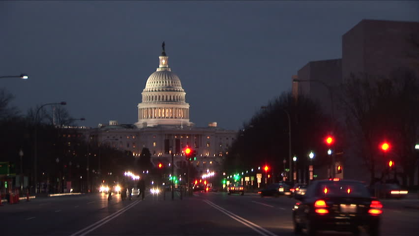 Capitol Building at night in Washington DC