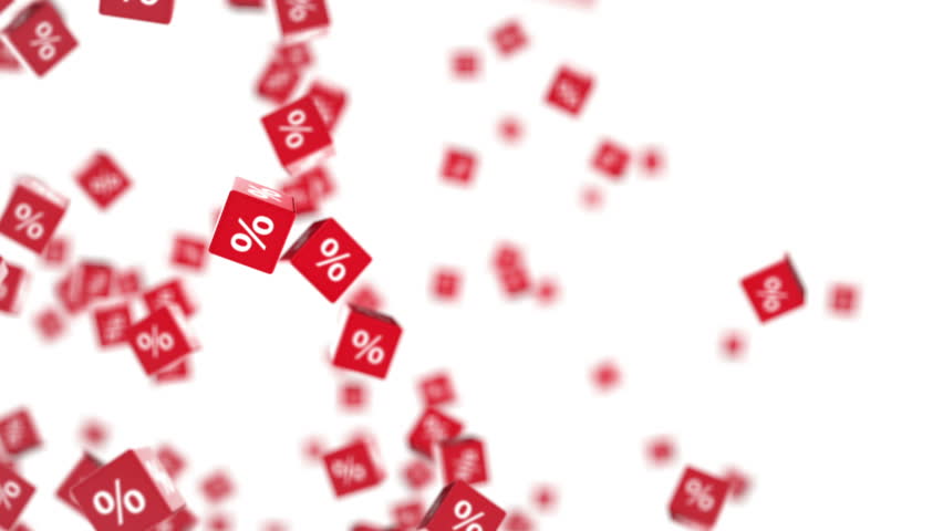 Cubes with percentage symbol 3d