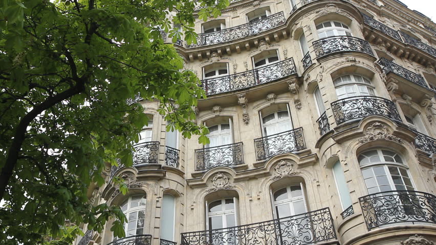 Paris apartments.
Apartments in Paris with Horsechestnut trees. Boulevard Pasteur and  Rue Mizon. Springtime in Paris, France.

