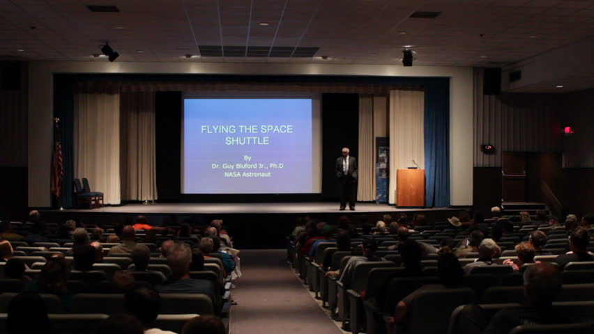 DAYTON, OH - MAY 12: Dr. Guy Bluford Jr., first African American Astronaut in space, speaking at Space Fest 2012 at Wright Patterson Air Force Base Museum on Saturday May 12, 2012 in Dayton, Ohio.