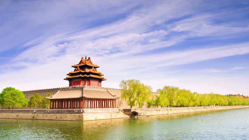 Forbidden City, Beijing, China. Time lapse