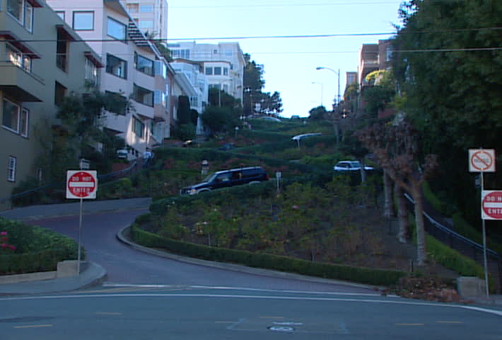 SAN FRANCISCO - Circa 2002: Lombard Street on Russian Hill in San Francisco in 2002.
