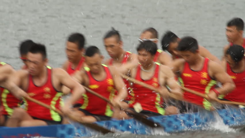HONG KONG, CHINA - JUNE 23: Dragon Boat Racing in Hong Kong. Dragon boat racing is a popular traditional Chinese sport. June 23, 2012 in Hong Kong, China