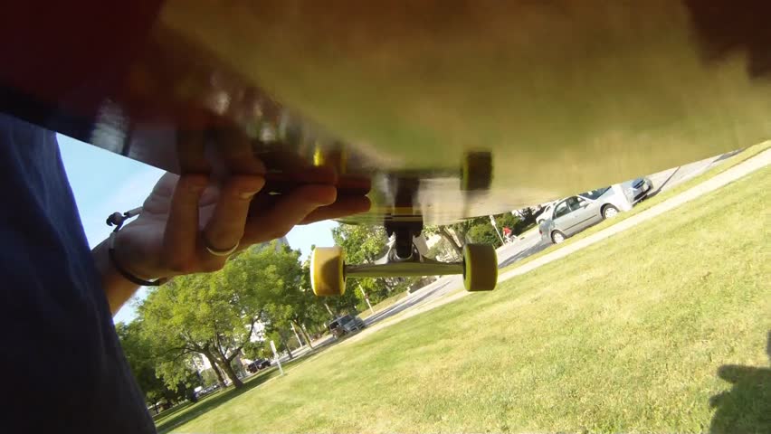 Camera mounted under a skateboard/ Skateboarding