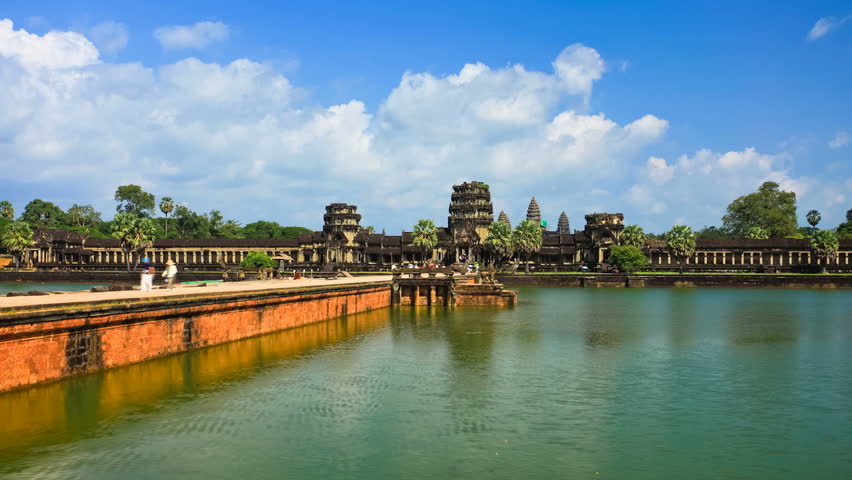 SIEM REAP - OCT 21: Timelapse view of a Neak Pean temple at Angkor. 21 October 2011 in Siem Reap, Cambodia.