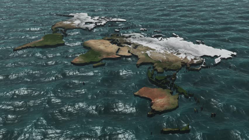 World Pan of 3D Map NO Clouds or Sun 2
