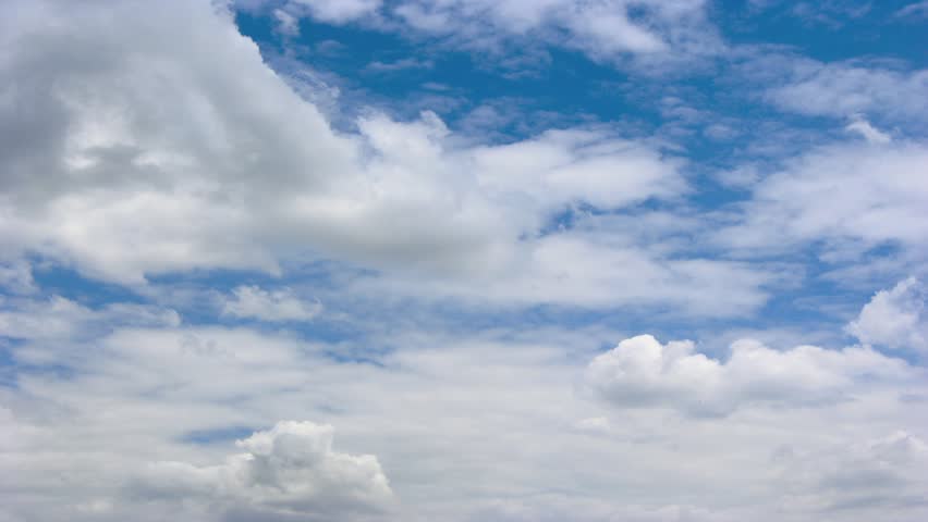 Sky with moving clouds over city. Time lapse movie