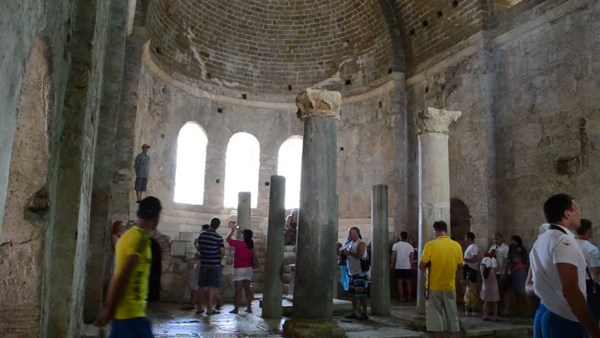DEMRA, TURKEY - JUNE 9: Toruists visit Sacred Nikolay Chudotvortsa's church on June 9, 2012 in Demra, Turkey