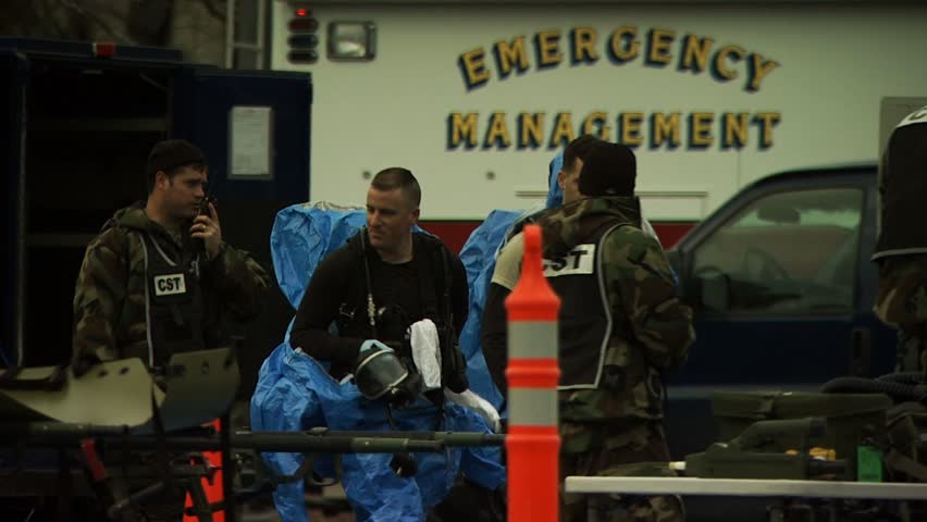 PROVIDENCE, RHODE ISLAND - SEPTEMBER 16, 2010: Hazmat emergency response drill