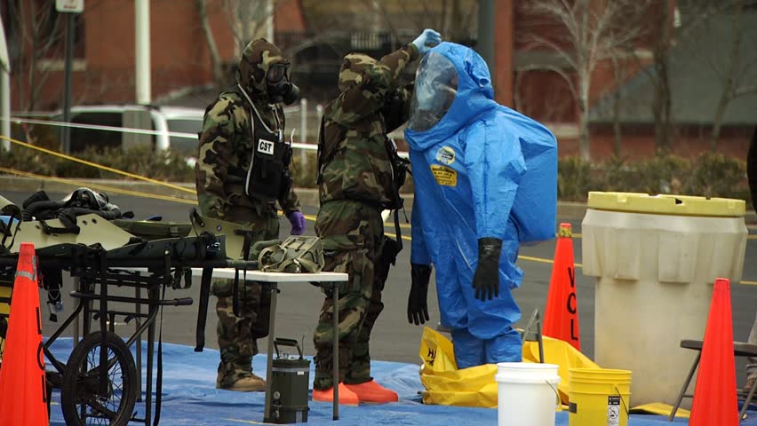 PROVIDENCE, RHODE ISLAND - SEPTEMBER 16, 2010: Hazmat emergency response drill