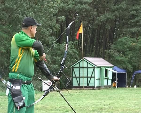Klaipeda, Lithuania 14 October, 2008. Sports competitions for archery. Athletes compete for the title of the label Athlete of the Baltic States. Lithuania, Klaipeda 14 October, 2008.