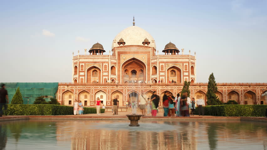 OLD DELHI, INDIA - CIRCA MAY 2011: Humayun's tomb was built in the mid 16th century by Haji Begum and is a wonderful example of early Mughal architecture