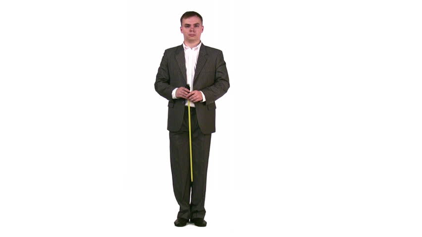 businessman measure length