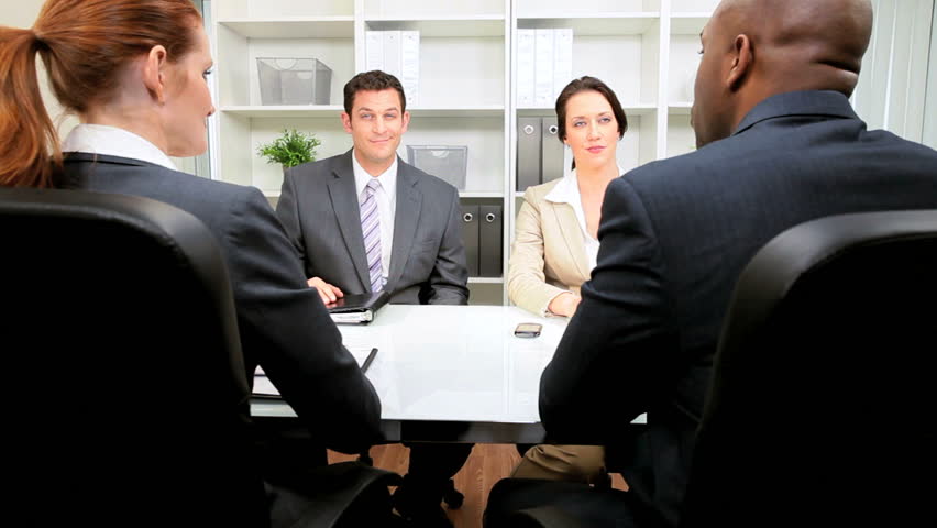 Business people meeting legal team
