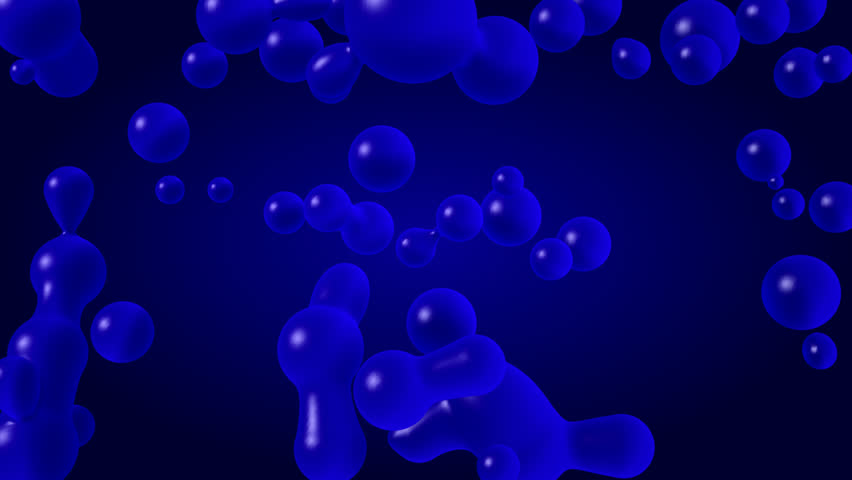 Blue blobs rising. falling and merging, like in a lava lamp but full-frame.