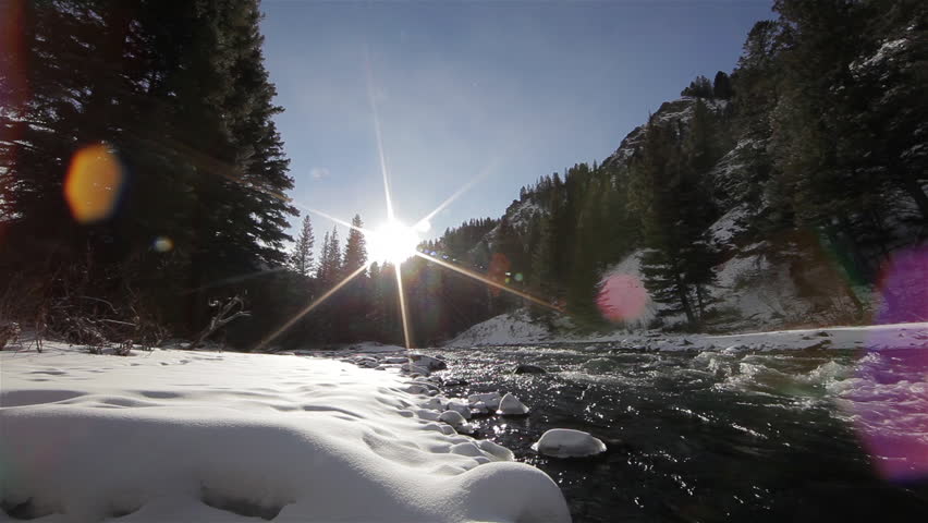 Dolly onto Creek in the Gallatin Valley Montana