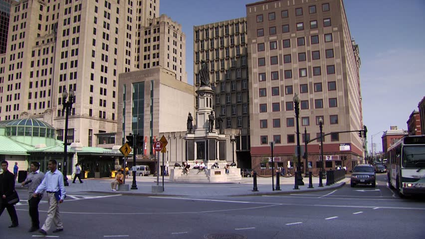PROVIDENCE, RHODE ISLAND - CIRCA JUNE 2008: Providence RI - Kennedy Square traffic