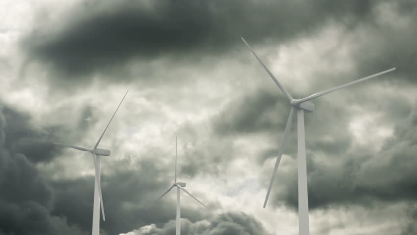Wind Generators and Clouds Time Lapse