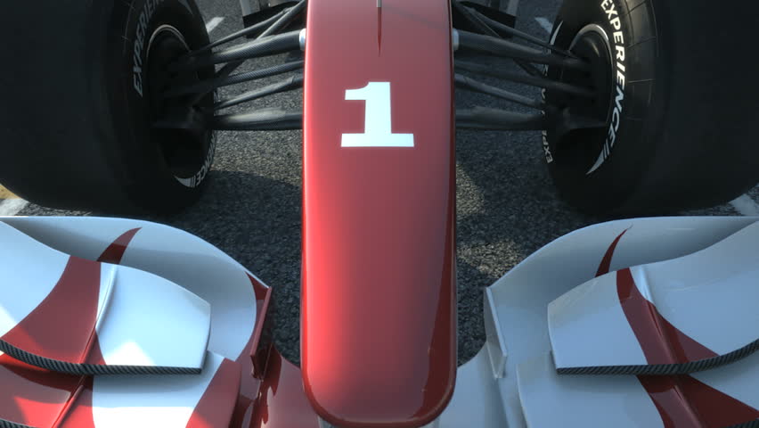Formula One race car at start position accelerating - high quality 3d animation - visit our portfolio for more