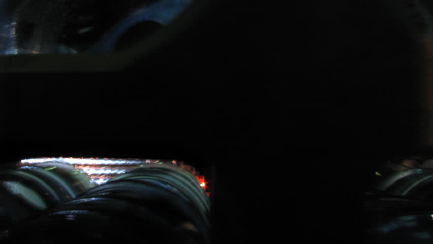 Bottled water factory. Timelapsed forklift camera.