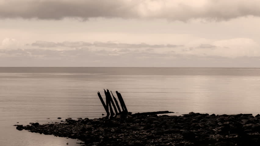 View of the horizon-black and white