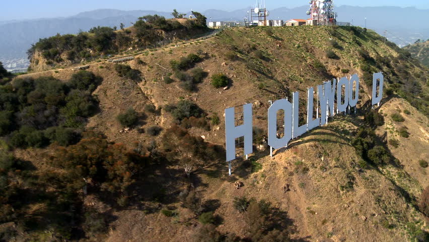 LOS ANGELES - CIRCA MAY 2012: Aerial of the Hollywood Sign - Los Angeles California - Circa May 2012
