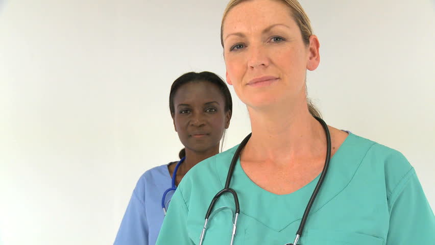 African & caucasian medical staff