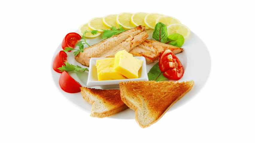 roast salmon and butter with tomatoes and lemon