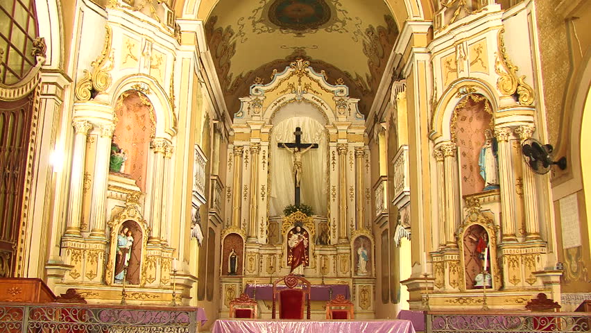 ARACAJU, BRAZIL - MARCH 2008: A view inside a church in Brazil