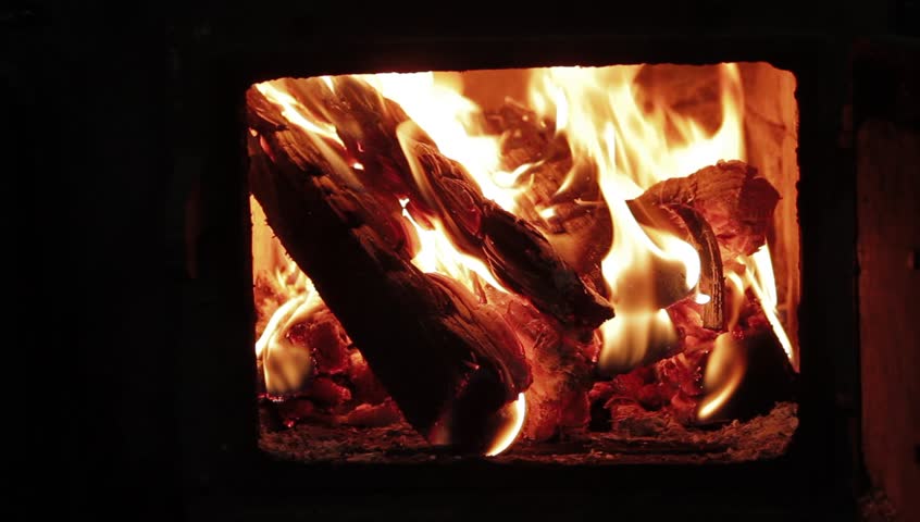 burning in the wood stove