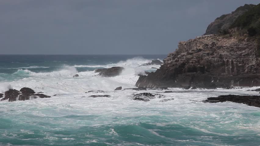 Huge waves lapping
