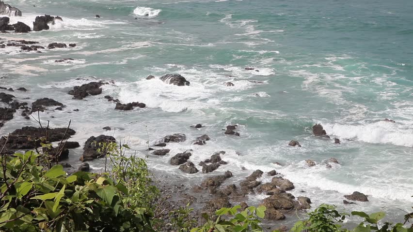 Huge waves lapping