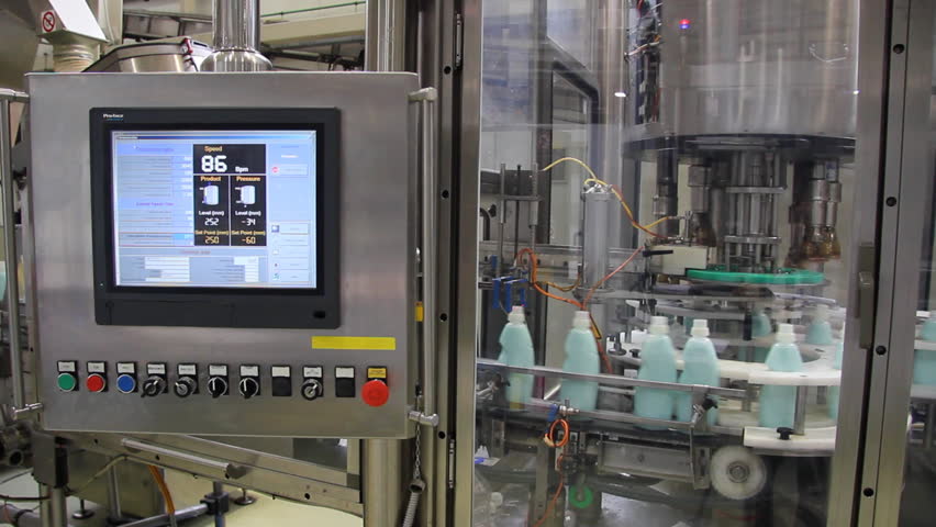 Liquid Detergent, control panel and machinery for bottling
