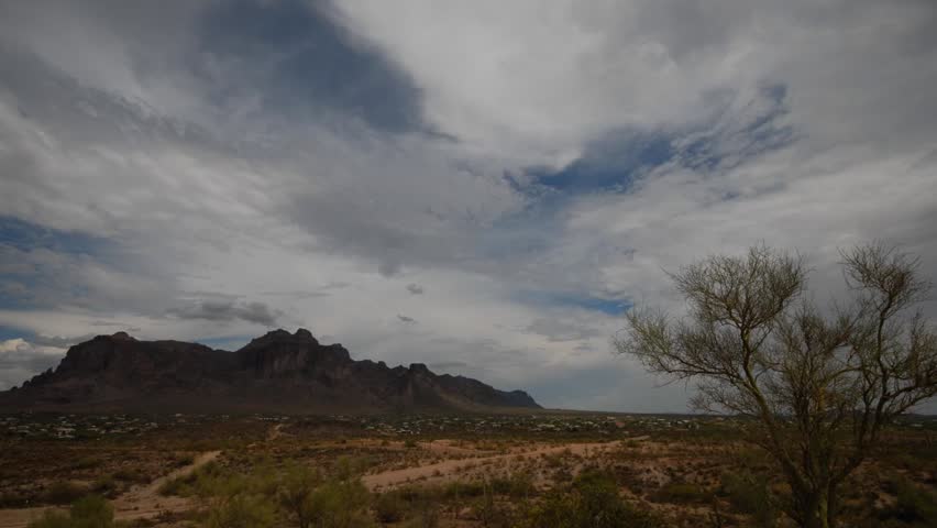 Time lapse video of clouds over the Superstition Mountains east of Phoenix Arizona