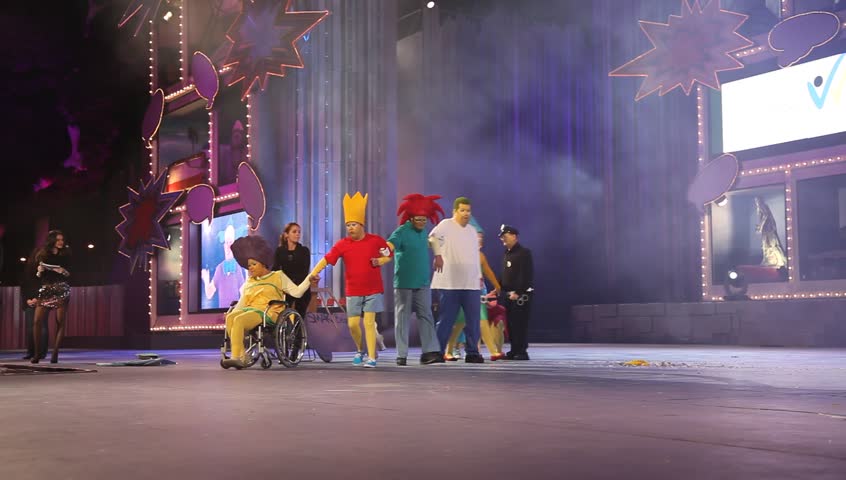 LAS PALMAS, SPAIN - FEBRUARY 13: People with disabilities from Canary Islands, dance and play during Social Integration Gala on February 13, 2012 in Las Palmas de Gran Canaria, Spain. 