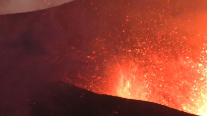 Volcanic Eruption in Iceland Marz 2010, Eyjafjallajokull. Footage taken in extreme conditions only a half mile from the crater during frequent gas explosions from advancing lava. A mountain is born.