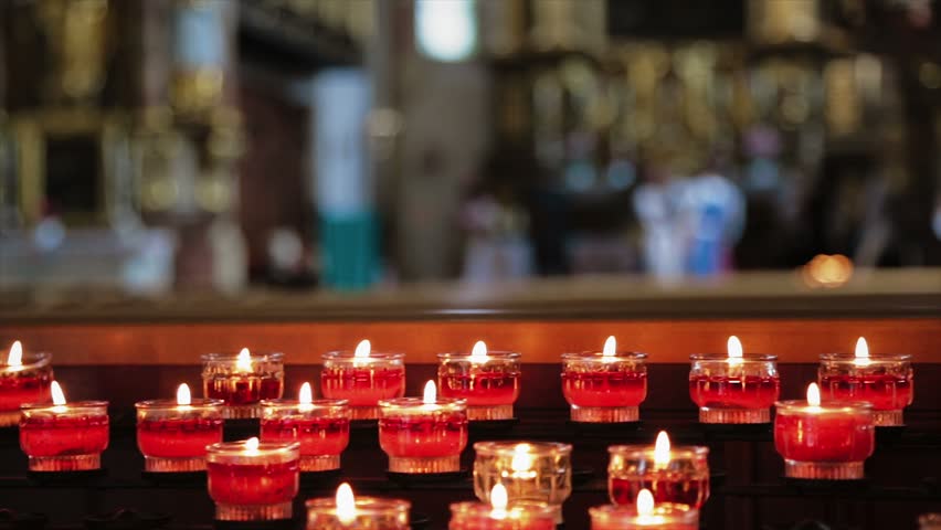 Red Candles in Church