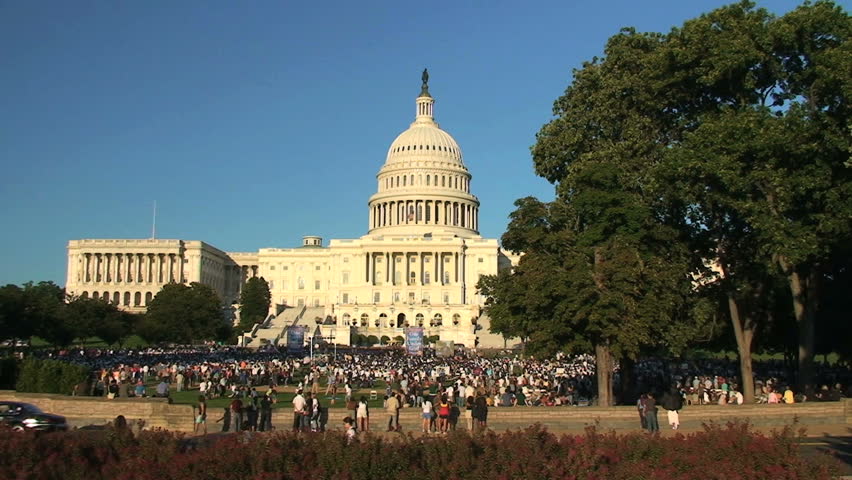 Rally at US Capitol Building, Washington D.C., time lapse