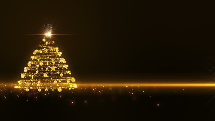 Gold lights Christmas Tree