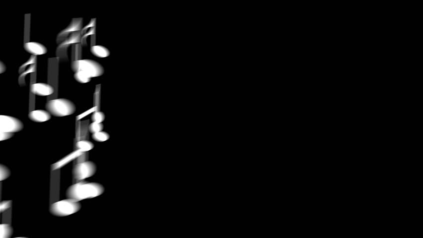 Flowing, flying stream of Music Notes with alpha channel
