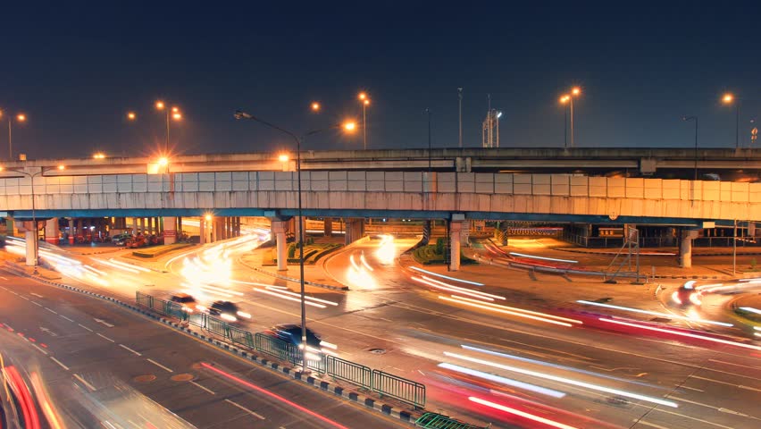 Density of cars on the roads and freeways in rush hour.