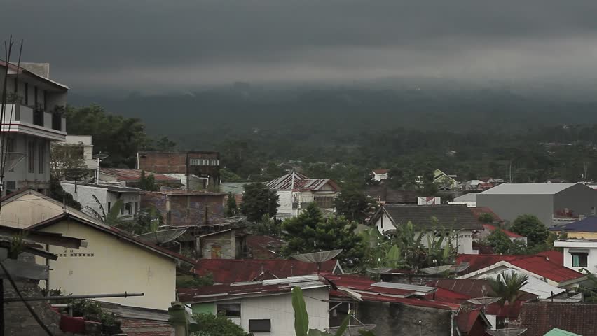 town scape in Wonosobo city, Central Java Indonesia when overcast. circa May 2012