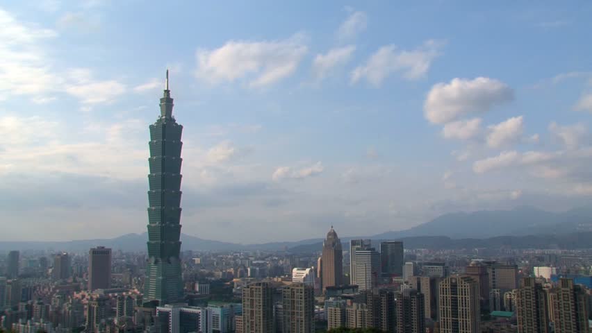 TAIPEI, TAIWAN - CIRCA 2012: Time lapse of the Taipei 101 building circa 2012 in Taipei, Taiwan.
