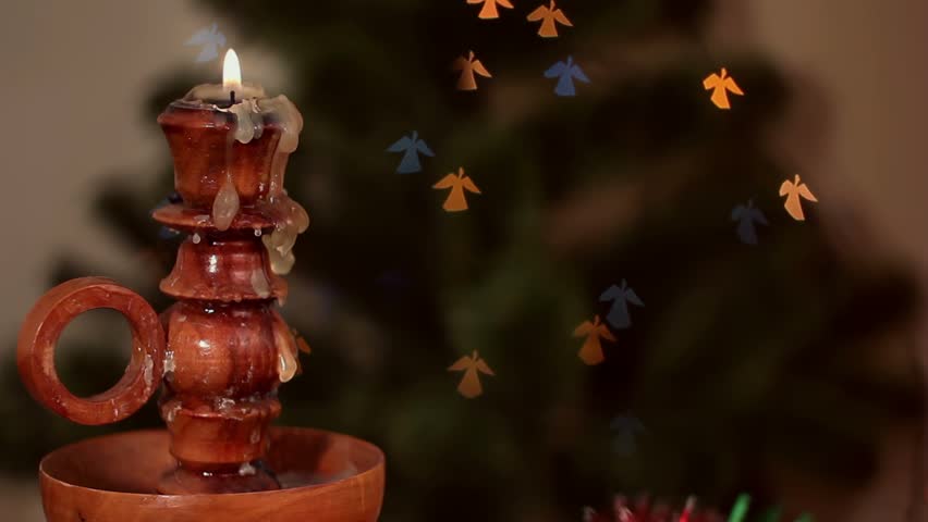 Christmas-tree decorations on star-shaped background