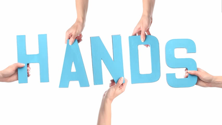Female hands holding letters HANDS