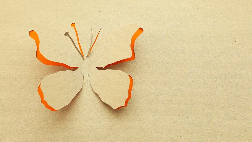 Moving of abstract handmade butterfly .