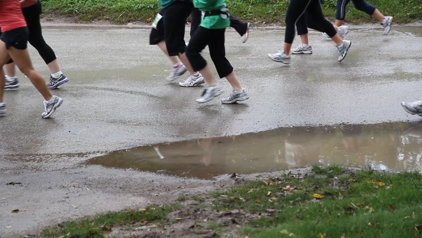 TORONTO, CANADA - SEPTEMBER 21st: Timelapse of participants in the Oasis Zoo run on September 21st, 2012. The Oasis Zoo run is a fundraising event, sponsored by the Oasis brand of fruit drinks. 